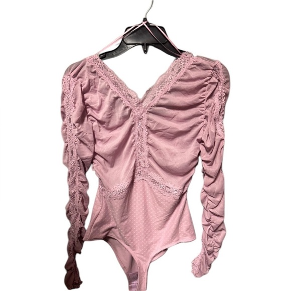 FREE PEOPLE Intimately Forever Young Rushed Bodysuit in Plum Blossom Size M New - Picture 10 of 12
